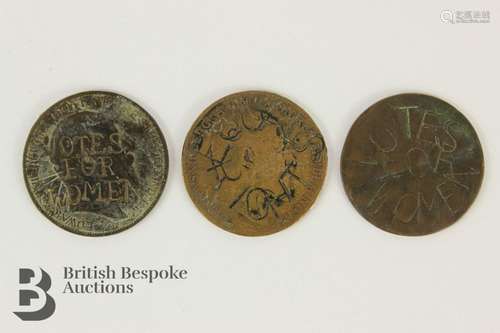 Three Votes for Women Edwardian Coins