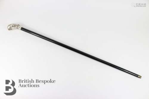 Ebony and Silver Walking Stick