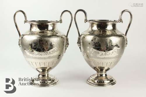 Pair of Silver Plated Wine Coolers