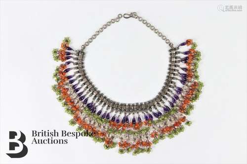 Silver and Semi-Precious Stone Necklace