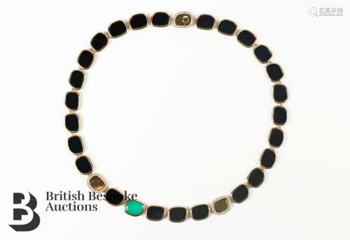 Roberto Coin Stylistic Onyx and Diamond Necklace