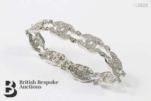 Silver and CZ Designer Style Bracelet