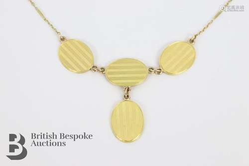 18ct Yellow Gold Cufflink Necklace