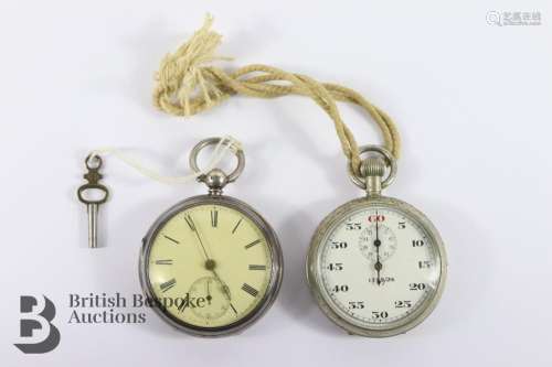 Silver Pocket Watch and Air Ministry Stop Watch