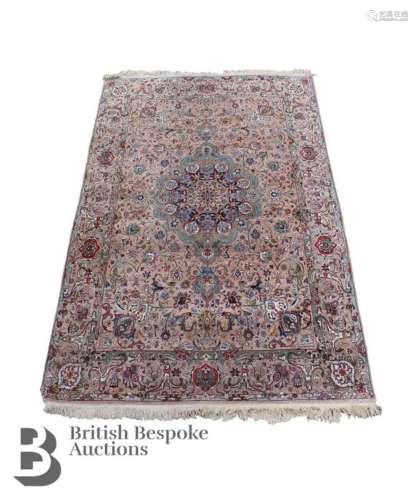 Persian Tabriz Kurk Kashan Fine Carpet