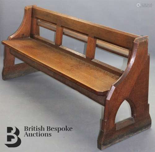 Pair of Late Victorian Oak Pews with Rectangular