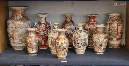 A collection of 20th century Japanese Kutani and satsuma vas...