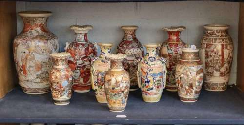 A collection of 20th century Japanese Kutani and satsuma vas...
