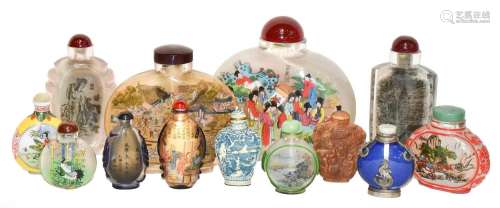 A collection of modern Chinese glass, resin and other scent ...