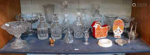 Assorted glassware including decanters, Carltonware etc (one...