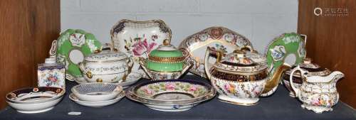 A quantity of mainly 19th century English porcelain includin...