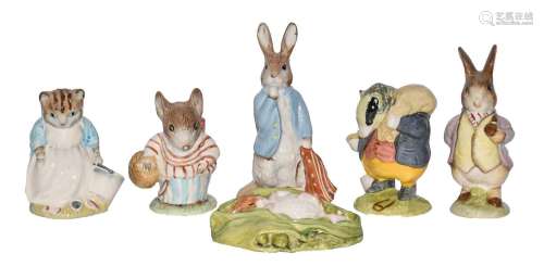 Fourteen Beatrix Potter figures, all boxed, comprising eleve...