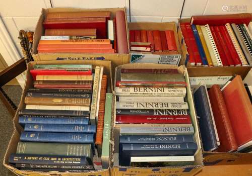 Eight boxes of reference books, predominantly architecture, ...