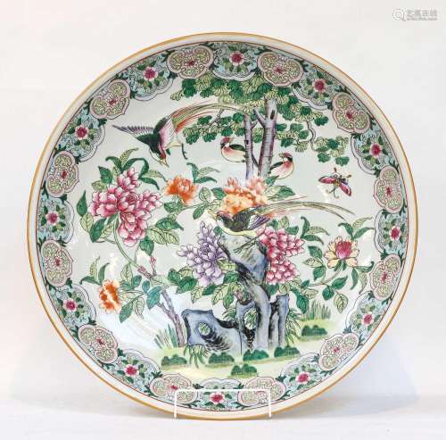 A large decorative 20th century Chinese famille rose charger...
