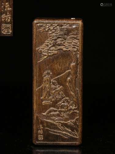 Backflow. Fine. "wang Fang" hand-made carving pana...