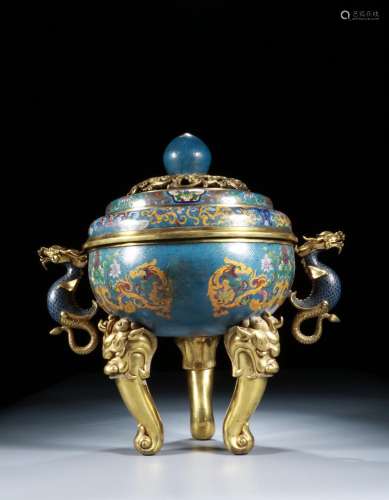 : in the   emperor  · cloisonne dragon smoked incense burner...