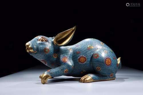 · cloisonne rabbit furnishing articlesSize: 50 x 25 cm high ...