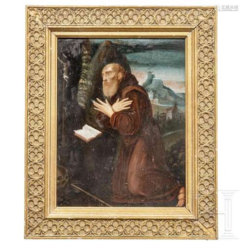 A German depiction of Saint Hieronymus, oil on copper, 17th ...