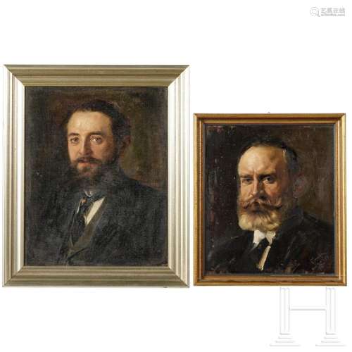 Gustav Rienäcker - two portraits of a gentleman, Munich, 189...