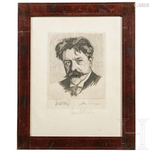 John Philipp - a signed etching of Arthur Nikisch