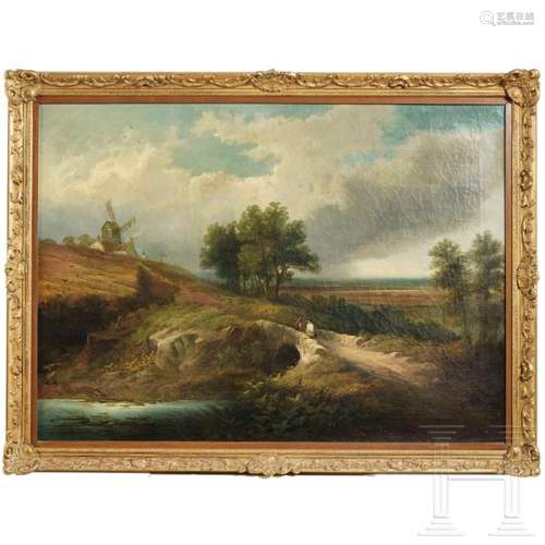 A landscape with a windmill, Spanish/Italian, 19th century