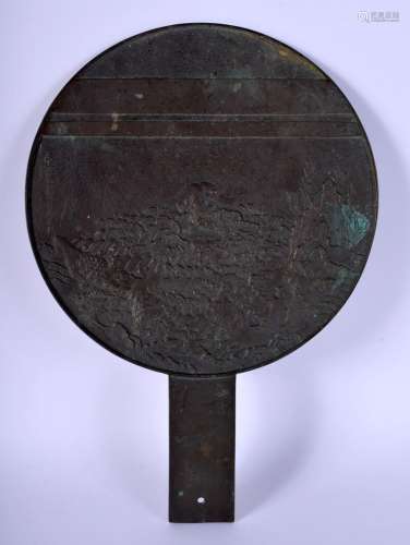 A RARE 19TH CENTURY JAPANESE MEIJI PERIOD BRONZE MIRROR unus...