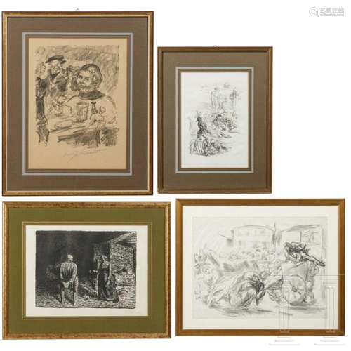 Four German prints by Barlach, Corinith und Slevogt, 20th ce...