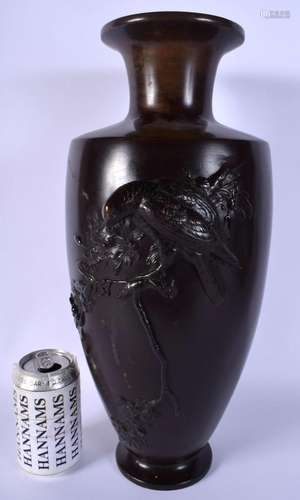 A LARGE 19TH CENTURY JAPANESE MEIJI PERIOD BRONZE VASE model...