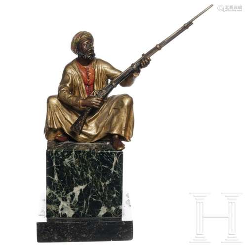 A Viennese bronze figure of an Arabic soldier, circa 1900