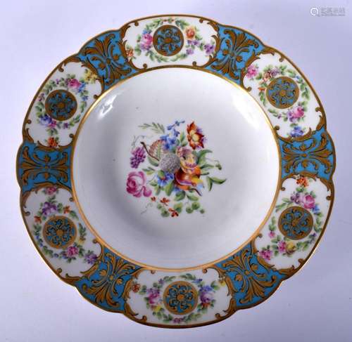 A LATE 19TH CENTURY FRENCH SEVRES STYLE PORCELAIN PLATE pain...