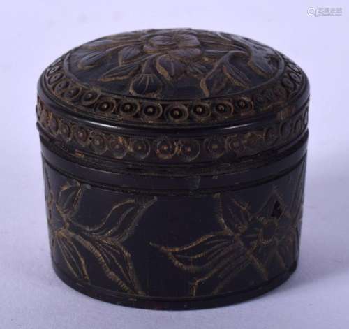 A 19TH CENTURY CHINESE CARVED HORN GAMING BOX AND COVER with...