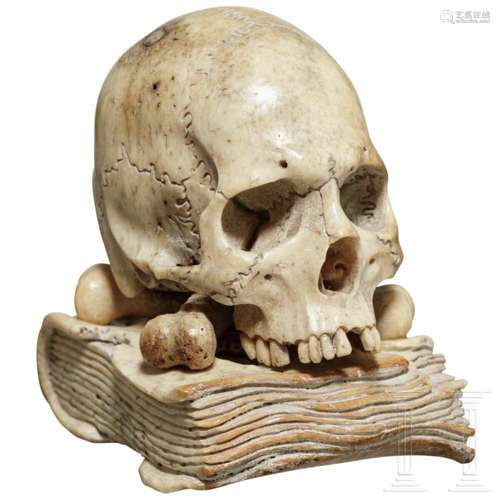 A German memento mori skull in the style of the 17th century