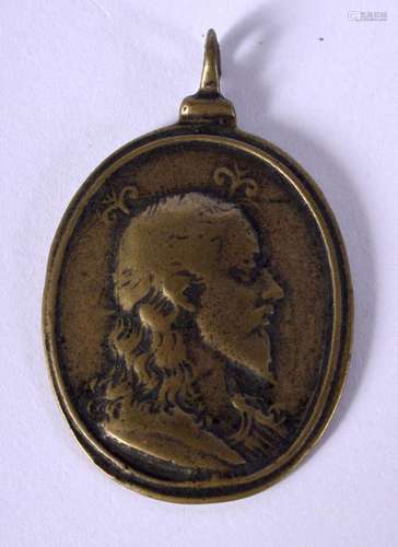 AN 18TH CENTURY ITALIAN PORTRAIT PENDANT. 5.3 grams. 4 cm x ...