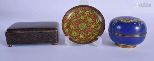 AN EARLY 20TH CENTURY CHINESE CLOISONNE ENAMEL DRAGON BOX AN...