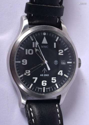 A MWC MILITATY WRISTWATCH MARKED AS 2063. Dial 4.3cm (inc cr...