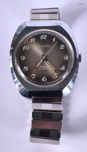 A VINTAGE SEKONDA WRISTWATCH. 74 grams. 3.75 cm wide inc cro...