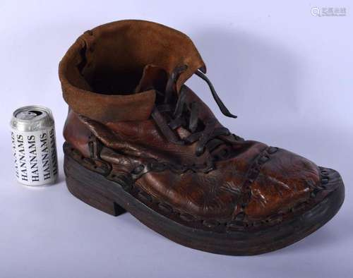 A RARE LARGE 19TH CENTURY EUROPEAN COBBLERS DISPLAY SHOE of ...