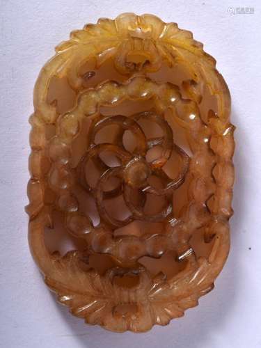 AN EARLY 20TH CENTURY CHINESE CARVED JADE PLAQUE Late Qing/R...