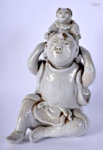 A 19TH CENTURY CHINESE BLANC DE CHINE PORCELAIN FIGURE OF A ...