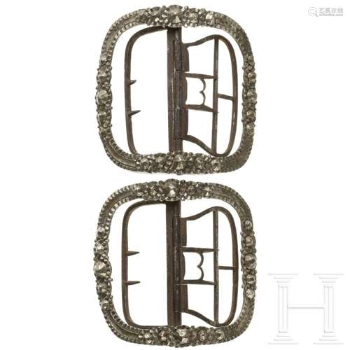 A pair of German silver shoe buckles, 18th century