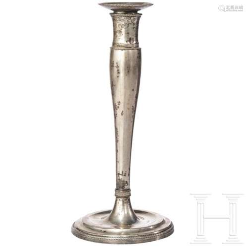 An Austrian silver candle holder, dated 1816