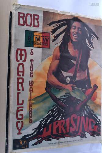 A VINTAGE BOB MARLEY UPRISING POSTER. 85 cm x 64 cm.