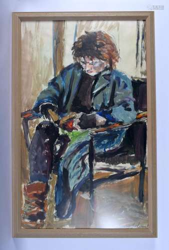 Shirley Girdwood (British) Oil, Reading Female. 82 cm x 52 c...