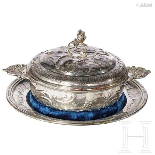 A German partly gilt silver caviar bowl, circa 1880