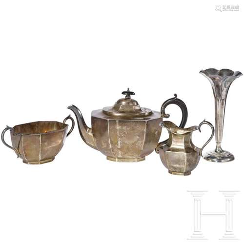 A three-piece silver tea service, Henry Clifford Davis, Birm...