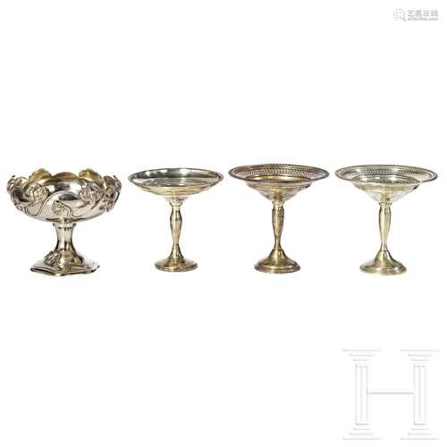 Six bowls in silver or "Sterling weighted", 19th/2...