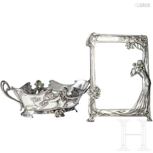 An Art Nouveau table mirror by "GSW"/"Achille...