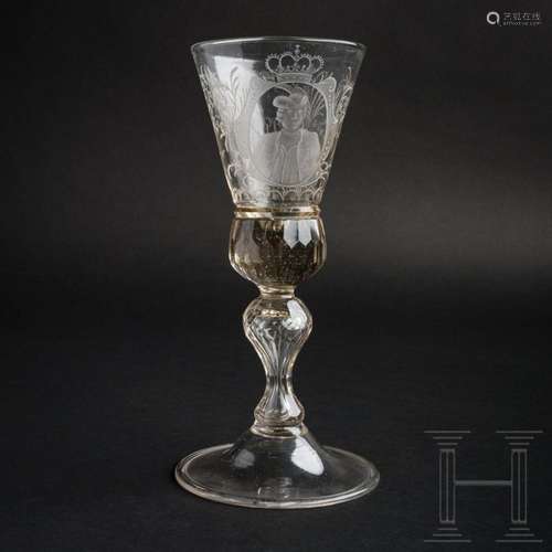 A German glass goblet with cover, circa 1900