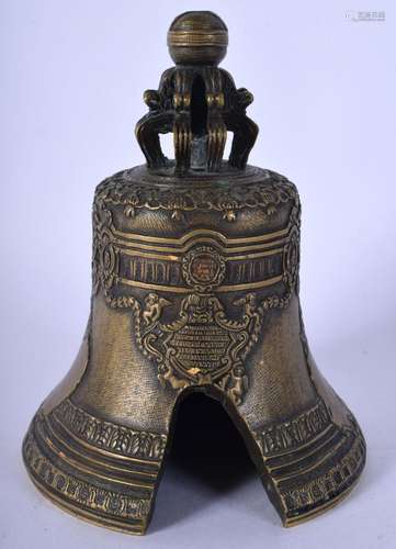 AN 18TH/19TH CENTURY RUSSIAN BRONZE CZAR BELL decorated with...