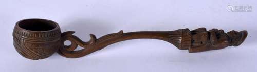 A 19TH CENTURY EUROPEAN CARVED WOOD COLONIAL FOLK ART SPOON ...